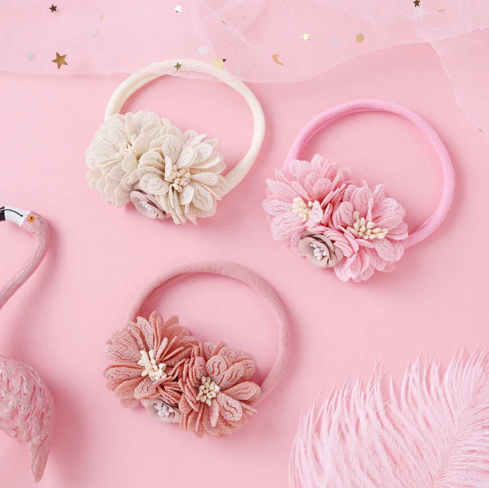 

Sweet Newborn Flower Elastic Headband Infant Hairband Princesses Hair Accessories Kids Headwear Baby Girl Headwrap Photo Props