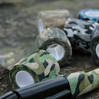 multifunction adhesive outdoor military stretch camo camouflage tape bandage hunting wrap for camping hiking outdoor equipment