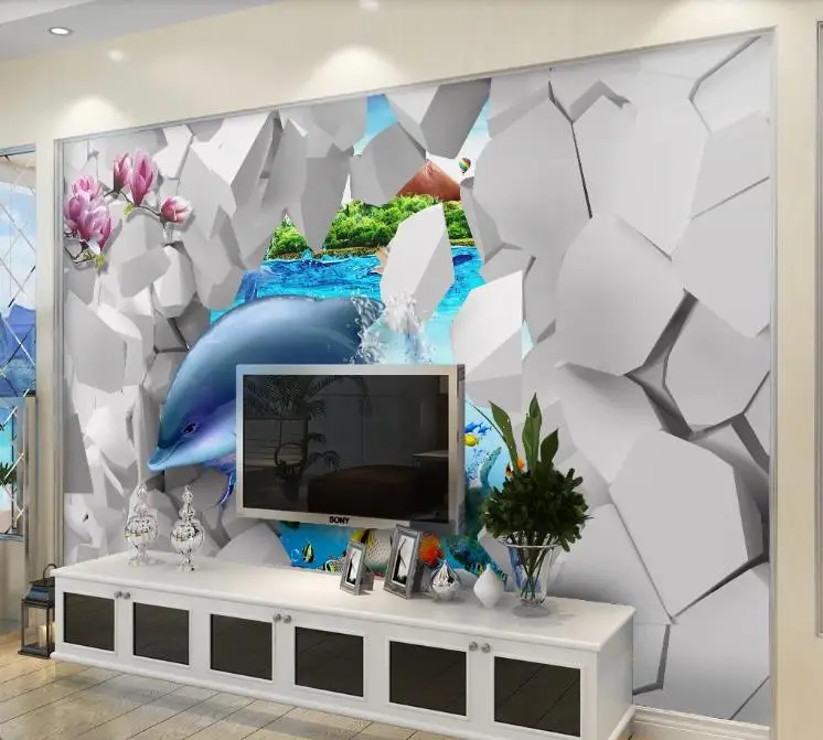 Пользовательские фото обои 3D модный современный подводный мир Дельфин гостиная