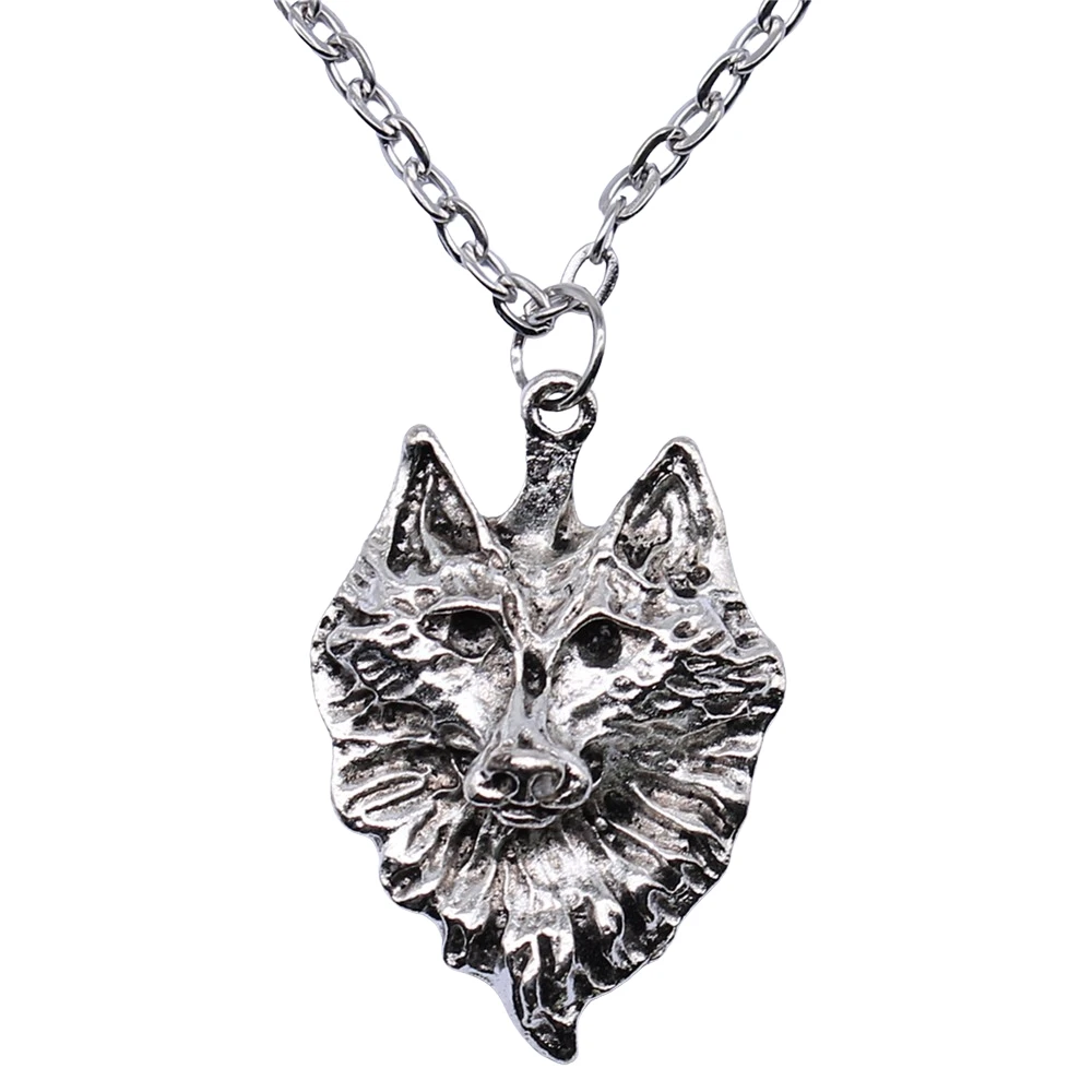 Ожерелье с подвеской волк для женщин и девушек винтажное античное серебряное