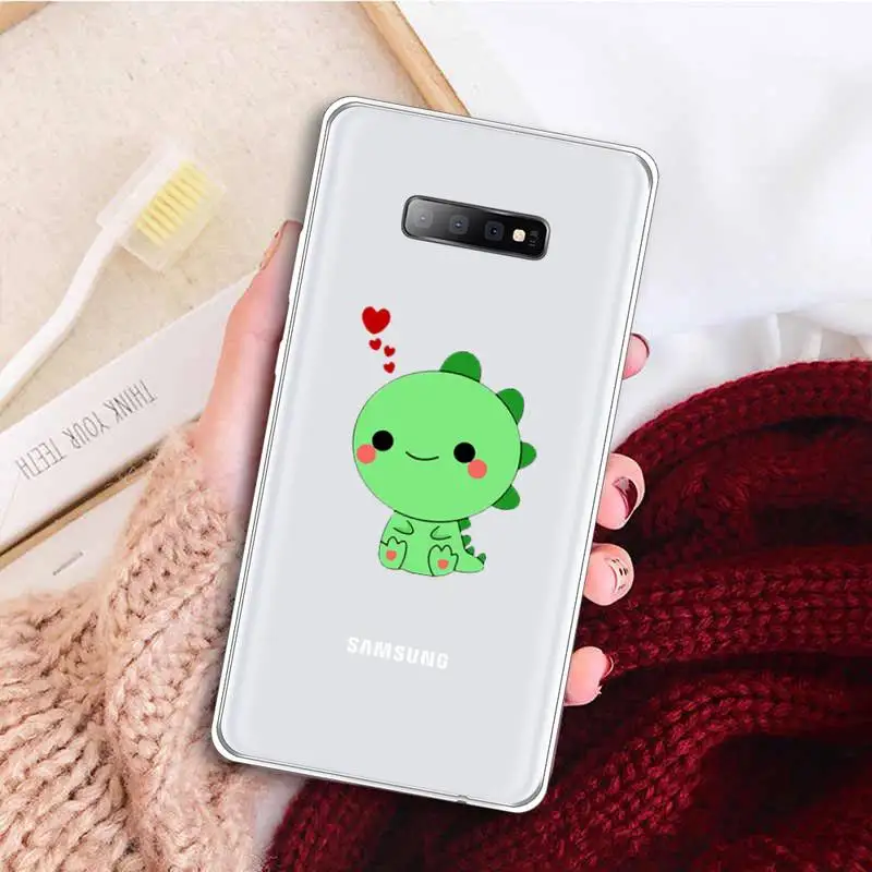 

Cute animal cartoon dinosaur Phone Case Transparent for samsung A 21s 71 S 8 9 20 note 10 20 ultra plus