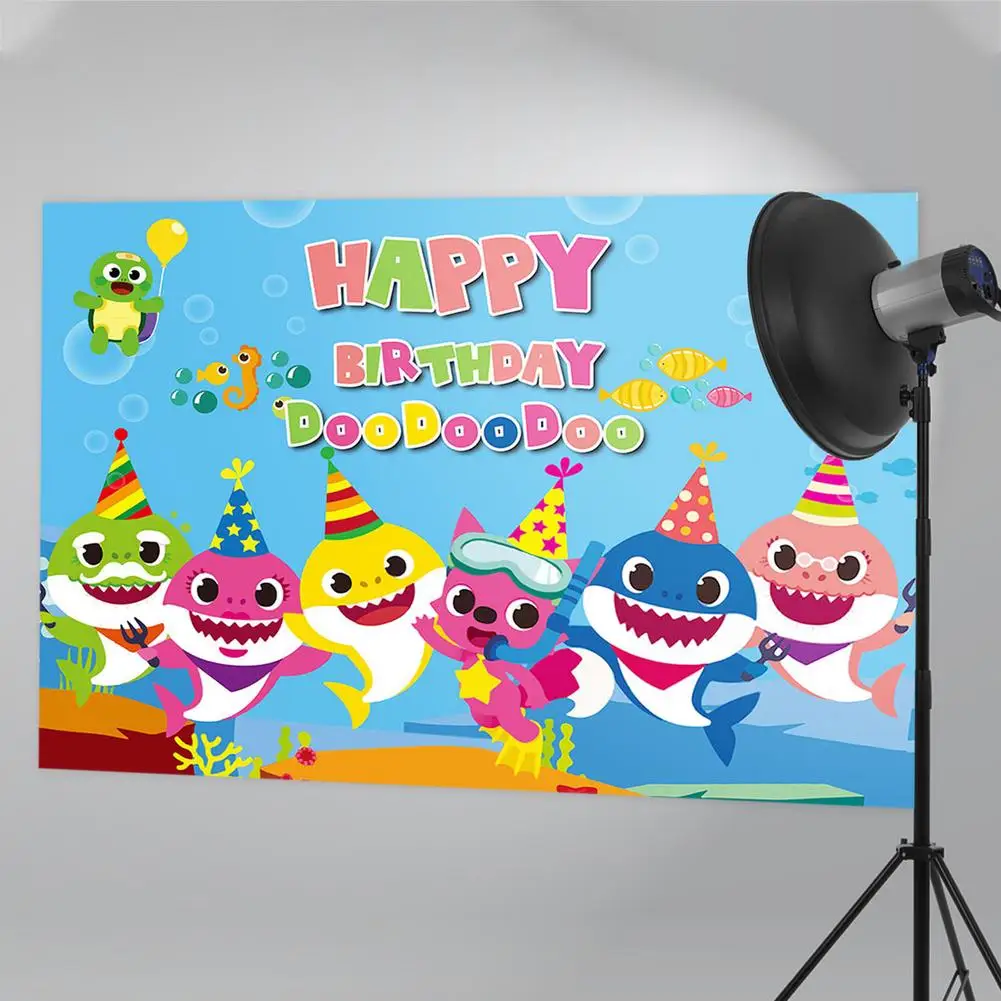 

NEW Photography Background Photophone For Photos 150x100cm Shark Cartoon Whale Ocean Photography Backdrops Photo Studio Banner