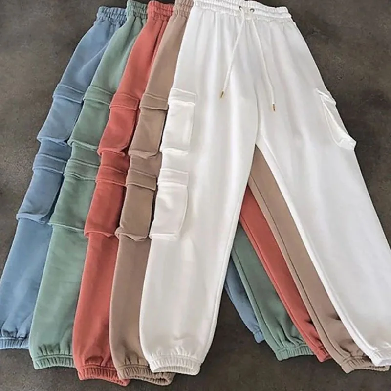 

Брюки спортивные женские, свободные, эластичные, с высокой талией, размера плюс