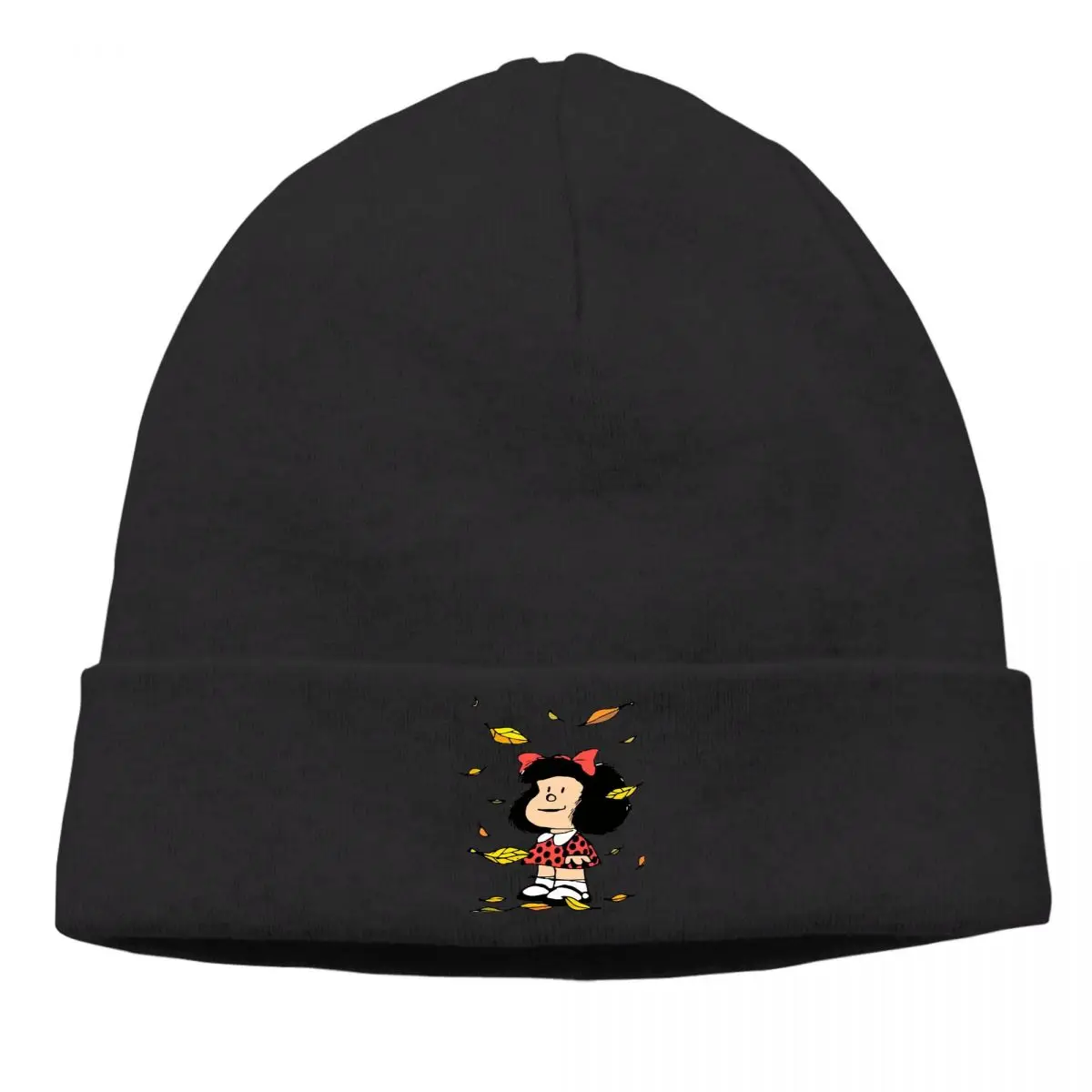 

Шапочка Mafalda Quino, забавная вязаная шапка манга для велоспорта, осенне-зимние теплые уличные шапочки, облегающие шапки