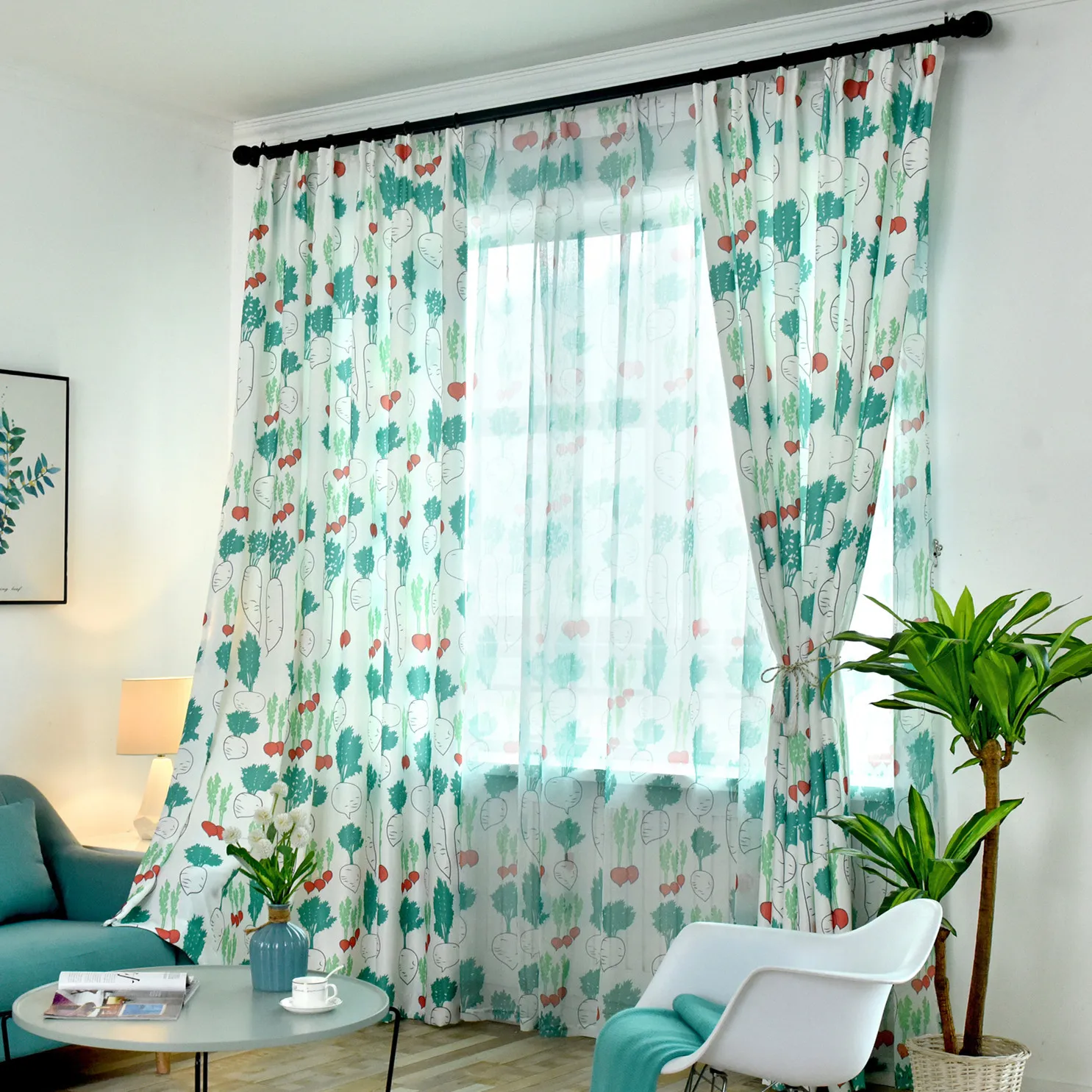 Пользовательские Современные скандинавские редисковые домашние шторы с