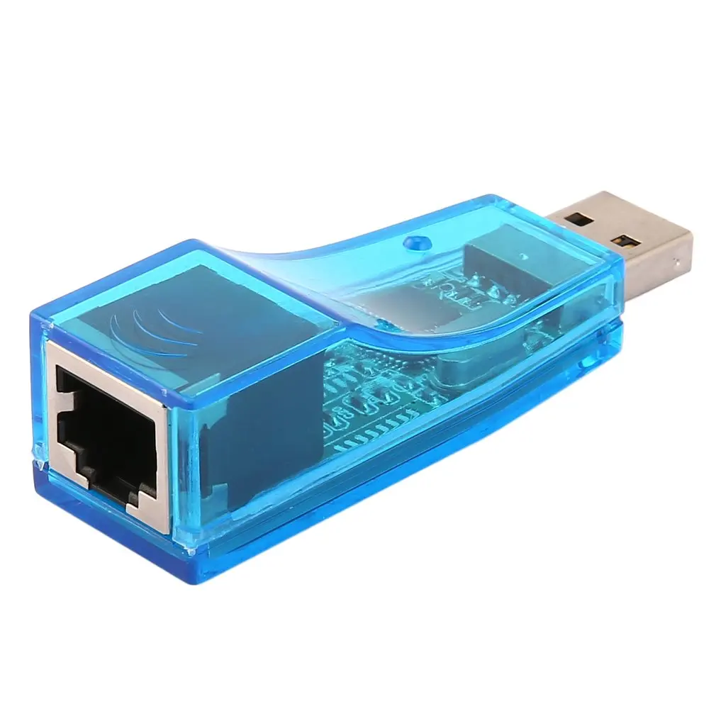 Сетевой адаптер с USB 1 на LAN RJ45 Ethernet 10/100 Мбит/с для Win7 Win8 Android планшетный ПК Синий