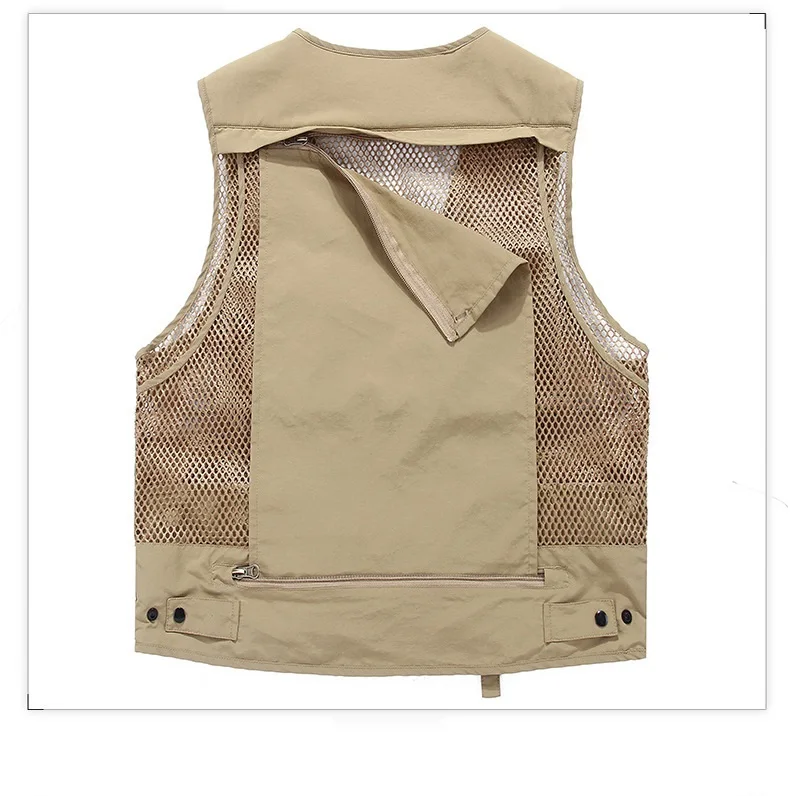 Summer fishing vest breathable multi-pockets mesh sleeveless jacket unloading photography hiking waistcoat big size5XL | Мужская одежда