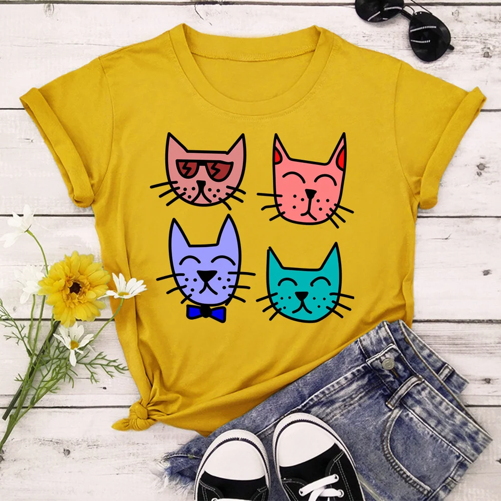 

Cat Women Tops Summer Tops Graphic Tees Women T-shirt Clothes Girl T Shirt TX8363