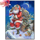 Алмазная живопись Санта-Клаус и лось, подарки, набор для снежной сцены, хобби, искусство 5D, сделай сам, полная дрель, квадратная круглая мозаика, украшение для дома