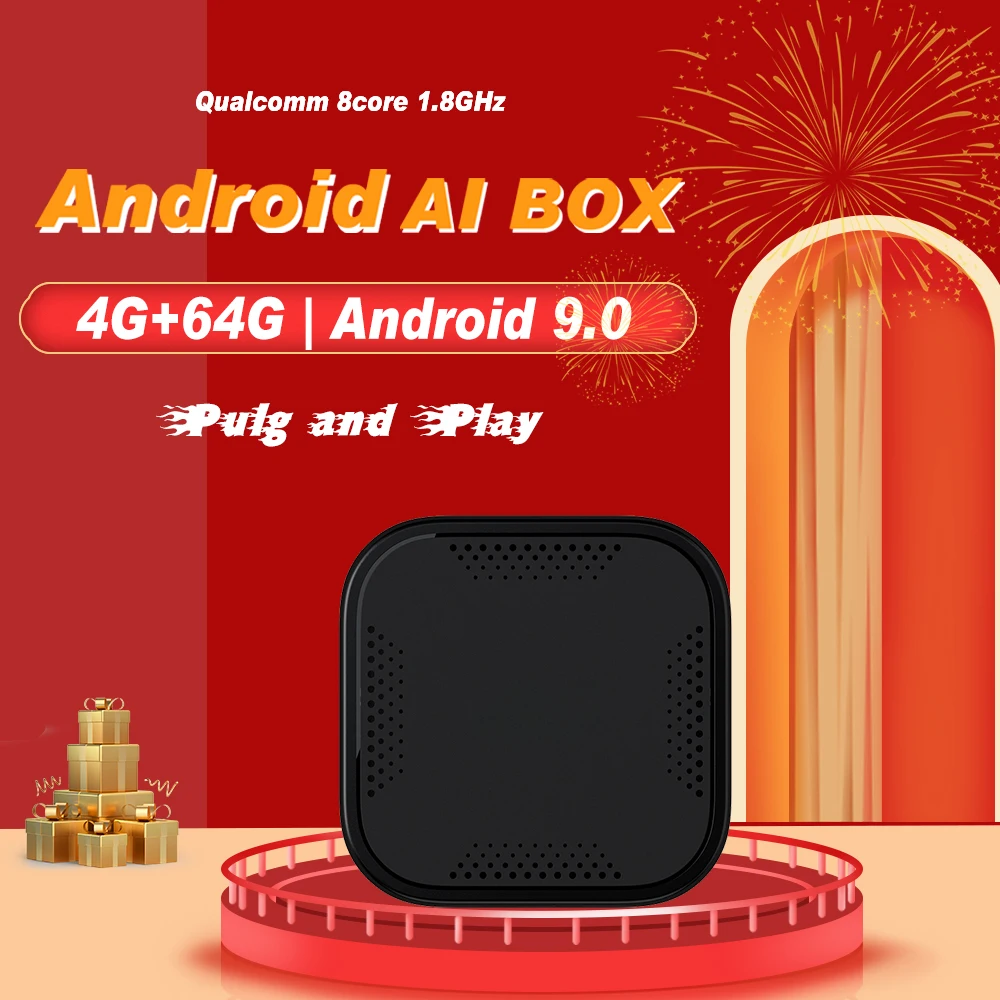 

Carplay Ai Box Android 9,0 Автомобильная ТВ-приставка 4 + 64 Гб Caplay радио Автомобильный мультимедийный плеер для Hyndai Audi volkswagen Benz Ford Skoda Kia