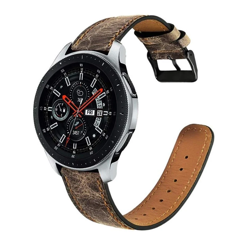 22 мм ремешок из натуральной кожи для часов Huawei gt 2 46 Samsung gear S3 Galaxy watch huami amazfit huawei