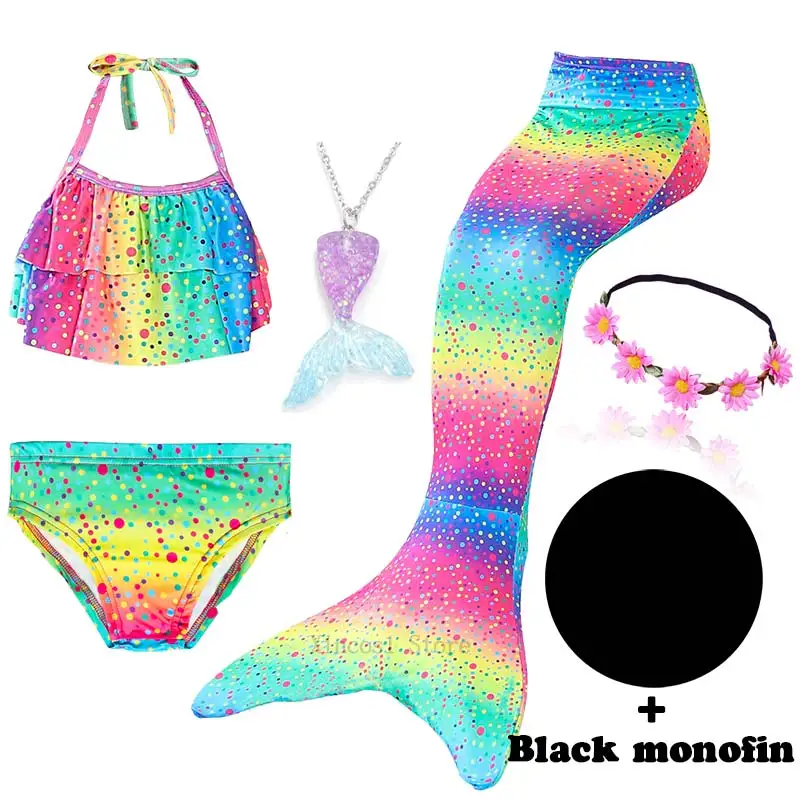 Детский женский костюм русалочки купальник в виде костюма Ариэль с хвостом и