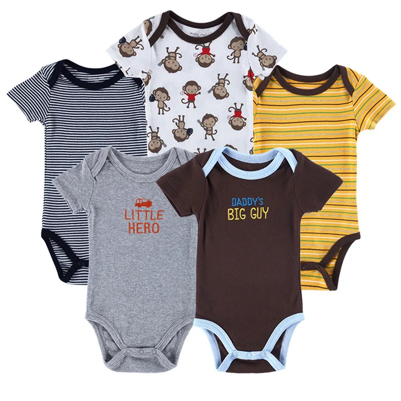 Детские комбинезоны 5 шт. Одежда для новорожденных хлопковая одежда маленьких