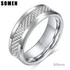 Мужские и женские кольца из карбона вольфрама, 6 мм, 8 мм