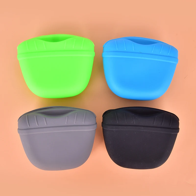 Silicone Pet Dog Training Bag Treat Snack Bait Dogs Obedience Outdoor Dog Food Bags Feed Storage Pouch Food Reward Waist Bags