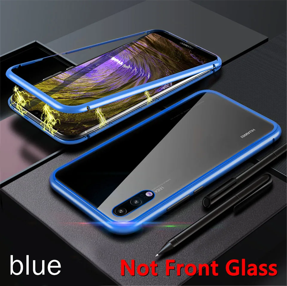 Blue Магнитный адсорбционный металлический чехол для huawei mate 20 Pro P30 P20 lite, противоударный чехол для huawei mate 10 20 Lite P Smart, чехол - Цвет: Blue