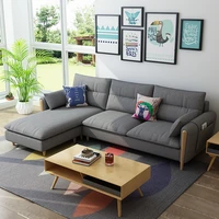 Solid Wood Cloth Sofa bed Modern Minimalist Living Room sofa bed Washable Soft Sofa Combination