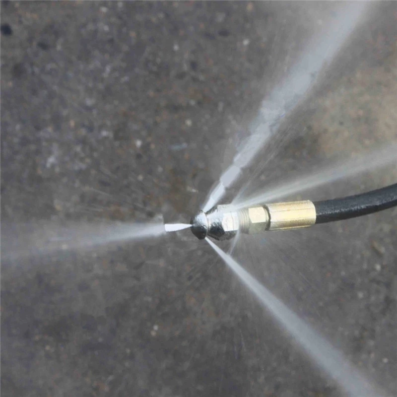 

Rotating Sewer Jetter Nozzle Stainless Steel Pressure Sewer Hose Fittings Cleaning Pipe Drain Washing Rotary Nozzle 7XEA
