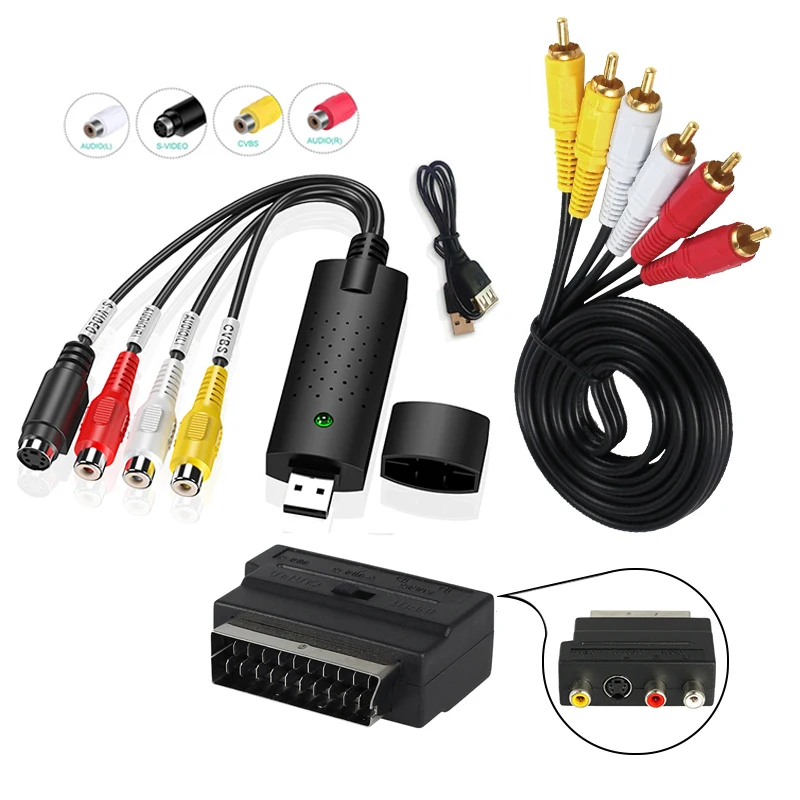 

Updated VHS To DVD Converter Convert Analog Video To Digital Format Audio Video DVD VHS Record Capture Card USB 2.0 Adapter