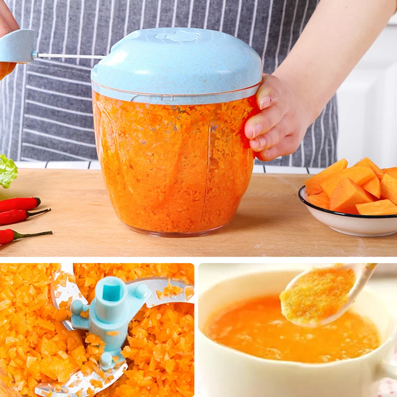 

900ml Meat Vegetable Grinder Chopper Cutter Household Food Twisting Machine Kitchen Manual Fruits Minced Shredder Garlic Slicers