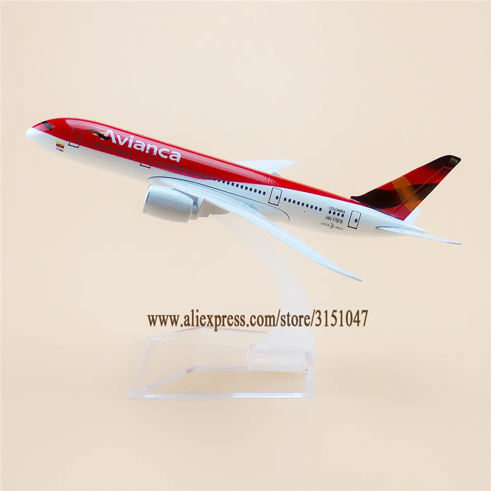 16 см Air Colombia Red Avianca 787 Boeing Airways Airlines металлический сплав модель самолета литье под