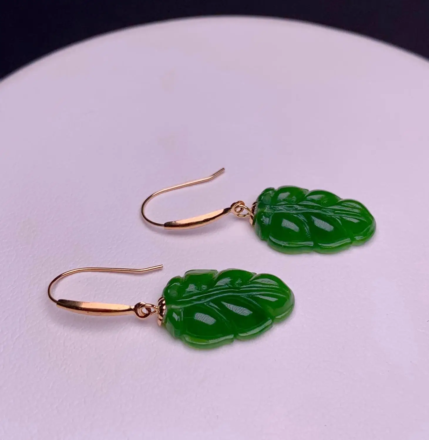 

SHILOVEM 18K YELLOW GOLD NATURAL JASPER DROP EARRING CLASSIC FINE JEWELRY WOMEN WEDDING WOMEN GIFT 10*15MM MYME1015689BY