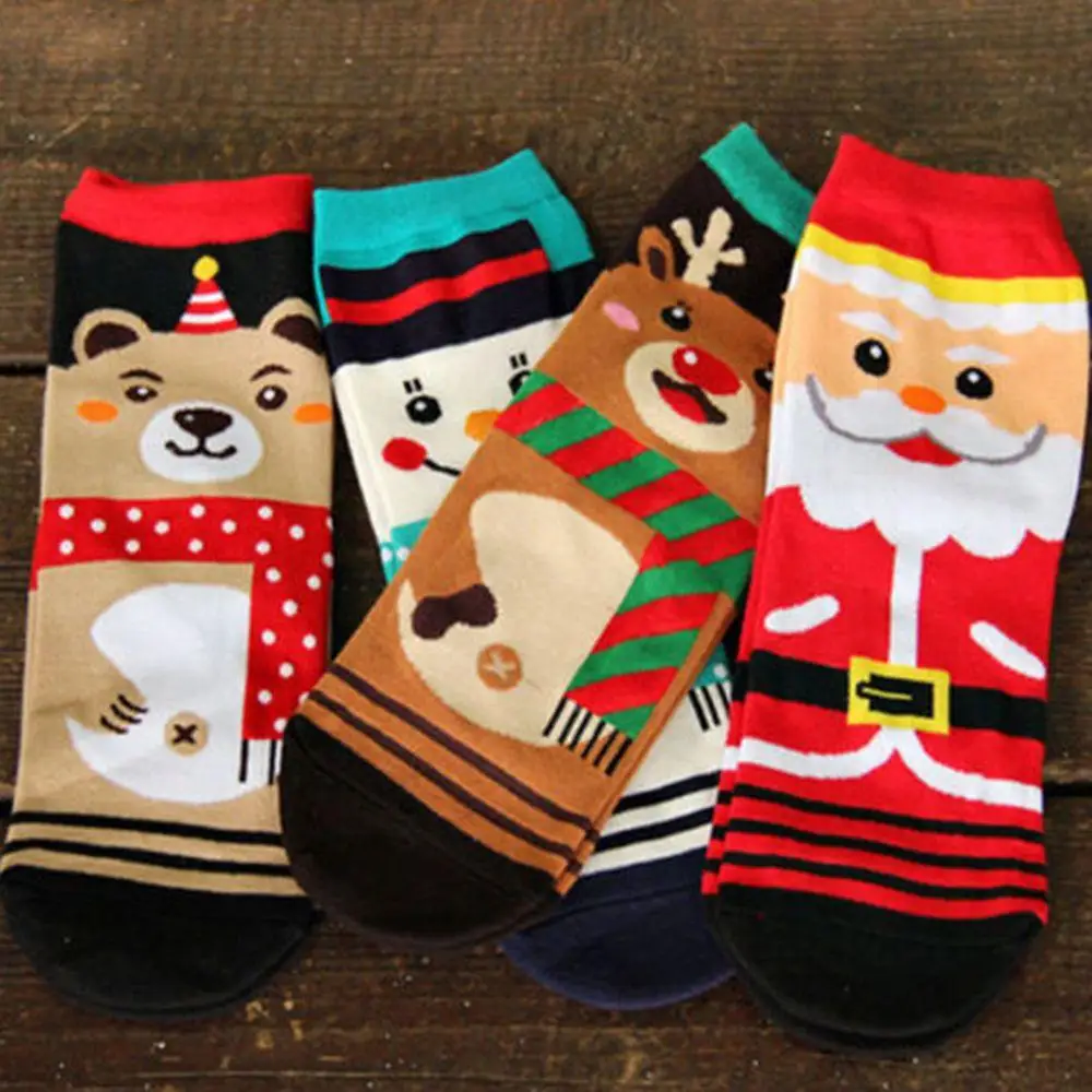 

Fashion Winter Socks Gift Warm Soft Cotton Sock Cute Santa Claus Deer Xmas Gifts