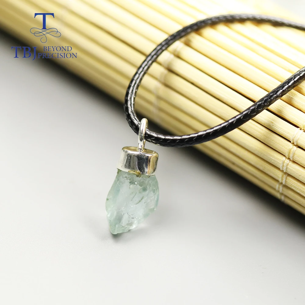 Ожерелье с натуральным аквамарином 6 карат ювелирные изделия ручной работы