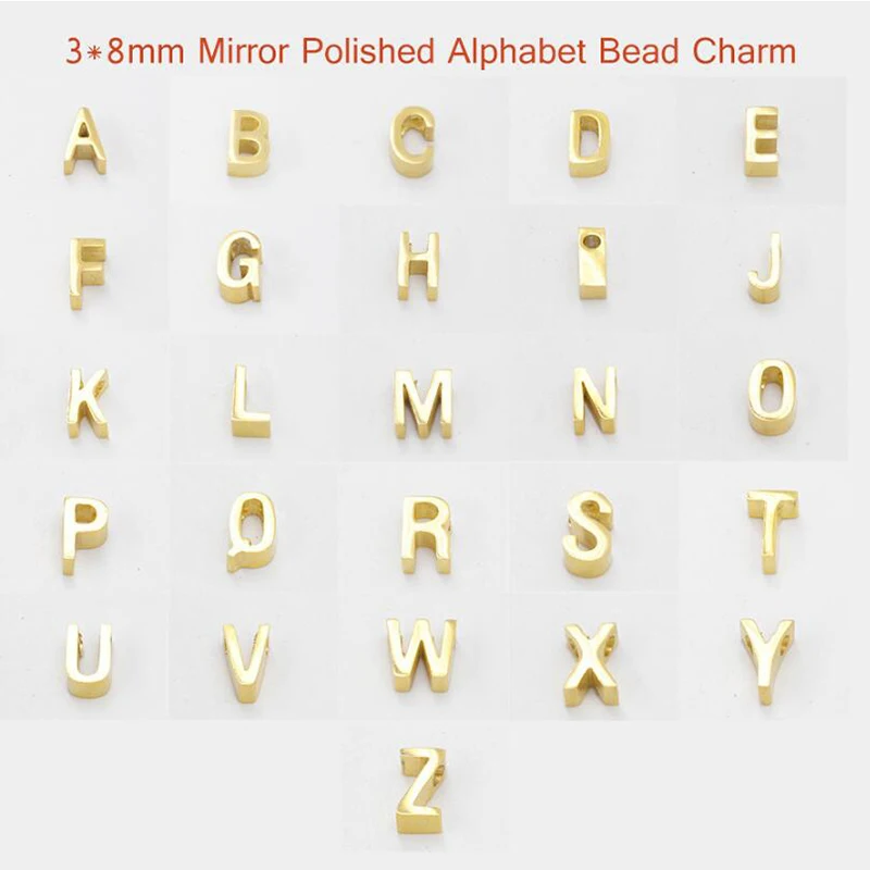 

Simple A-Z Initial Pendant Stainless Steel Letter Charms Fashion Name Pendants for Making DIY Necklace Bracelet Earrings bedels