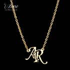 Индивидуальное ожерелье UZone с именем на заказ, ожерелье из нержавеющей стали с буквами на заказ, Набор браслетов для женщин, подарок на день рождения