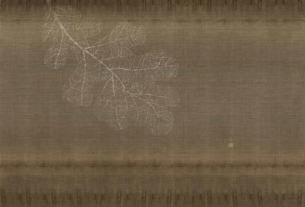 Ancient gold MASAR Original simple color fresco old room living room dining room business background wall wallpaper Oak leaf - Цвет: Ancient gold