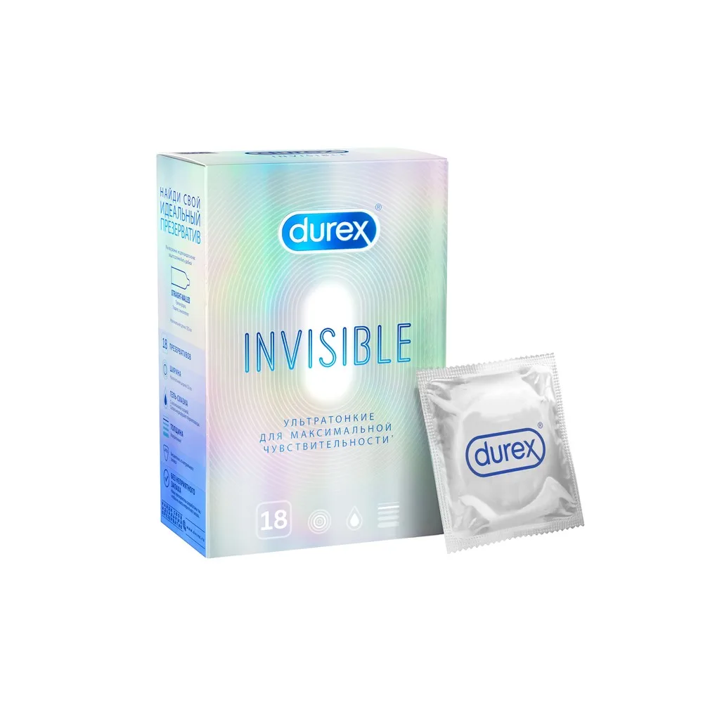 Презервативы DUREX Invisible ультратонкие презервативы 18 шт | Красота и здоровье