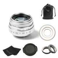fujian 35mm f1 6 c mount cctv camera lens ii for m43 mft mount camera adapter silver