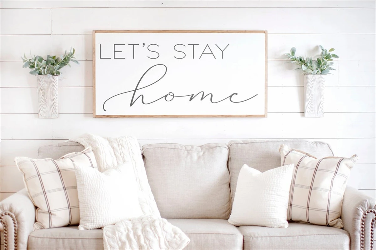 

Настенные художественные принты Let's Stay Home, семейный знак, холст, постер для гостиной, настенный Декор без рамки
