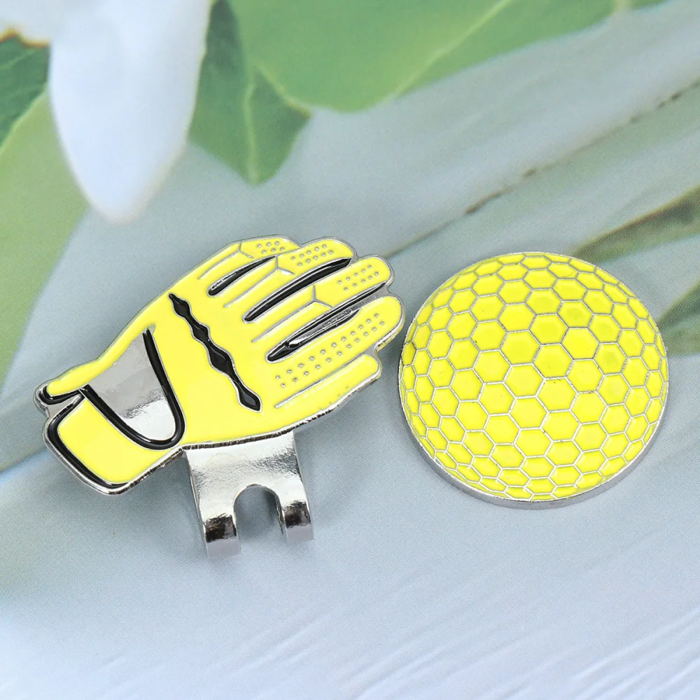 

Outdoor Sports Shape Hat Visor Clip Durable Marker Pocket Size Alloy Cap Hat Decoration(Yellow)