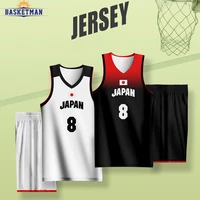 full sublimation basketball uniform for men sportwear customizable printed japan team name logo training quickly dry tracksuits