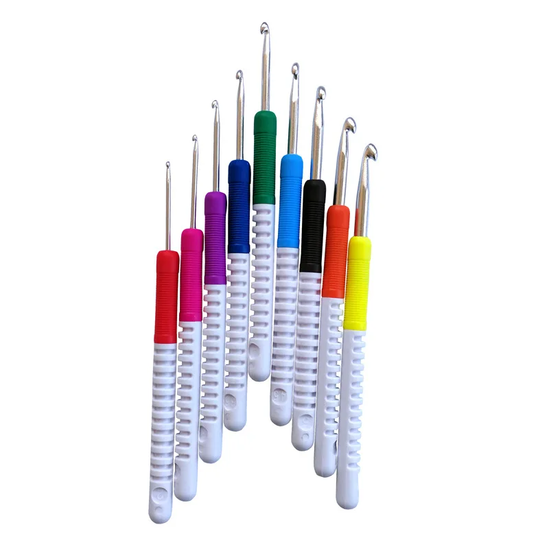 8 шт 2 0 6 мм Вязание иглы Пластик ручка алюминиевые вязальные крючки комплект