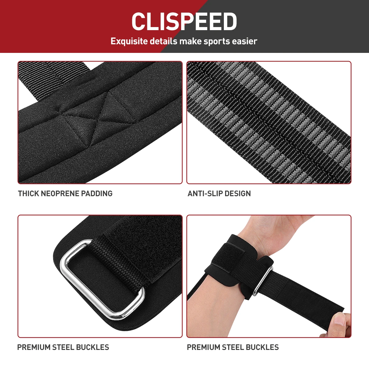 Clispeed 2 шт. тяжелая атлетика наручные браслеты Спортивные ремни тренировочное