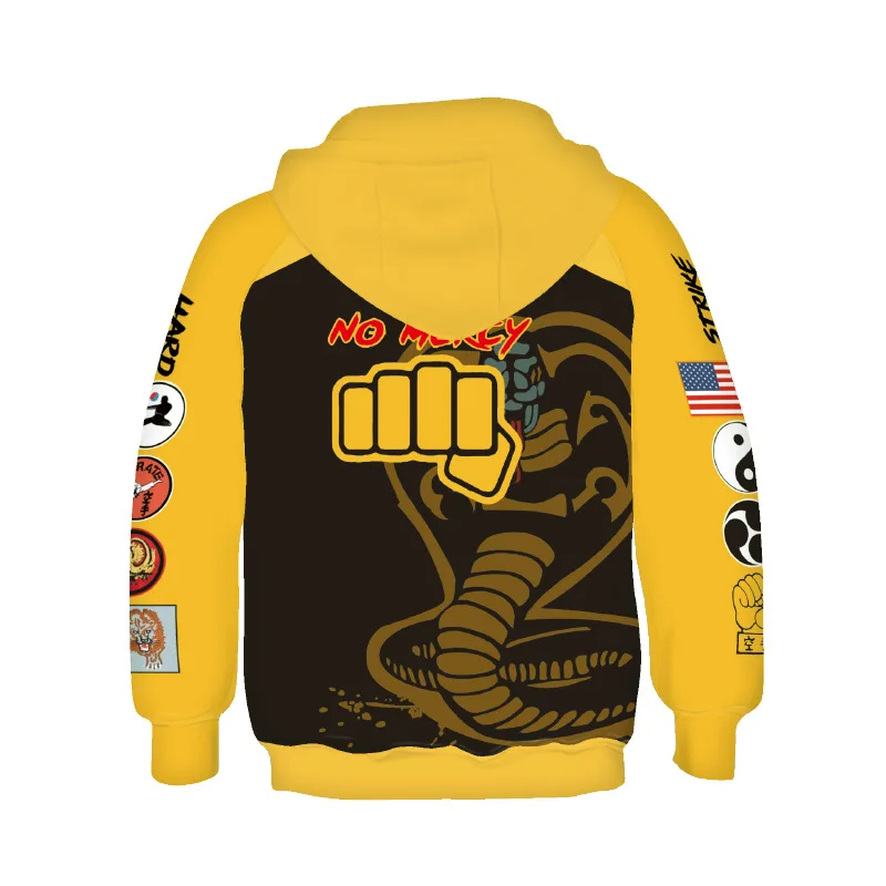 

New Kid Hoodies Cobra Kai Cosplay Costume Karate Jackets Cosplay 3D Printing zipper Hoodies Sweatshirts men women sports coat