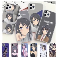 sakurajima mai anime transparent mobile phone case for samsung galaxy a51 a71 s20 s10e s8 s7 s9 s10 plus clear cover