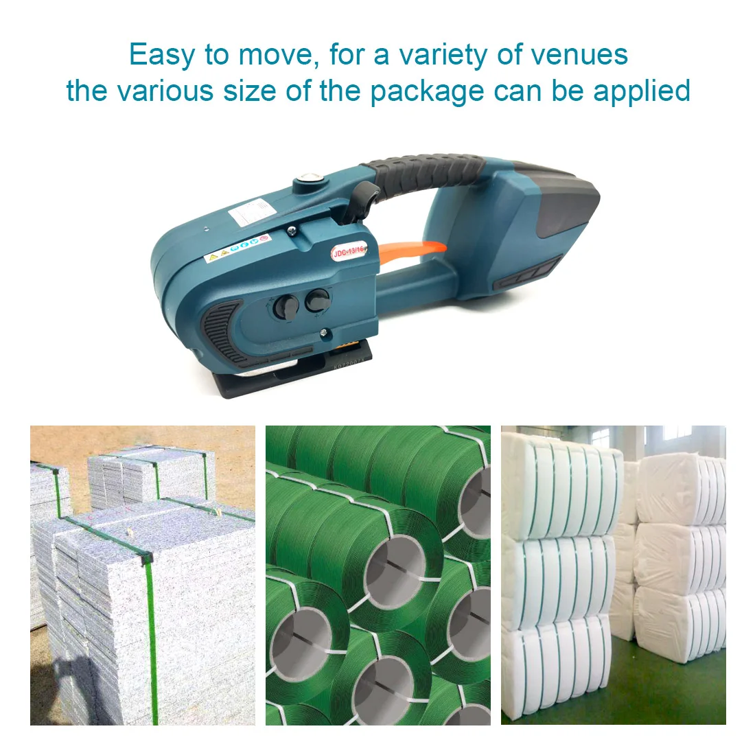 

CE Approved JDC13/16 Lithium Battery Powered Plastic Strapping Tools