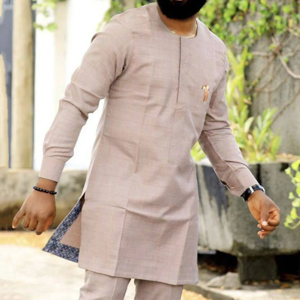 Платье Дашики для мужчин модный топ с принтом и длинными рукавами в африканском