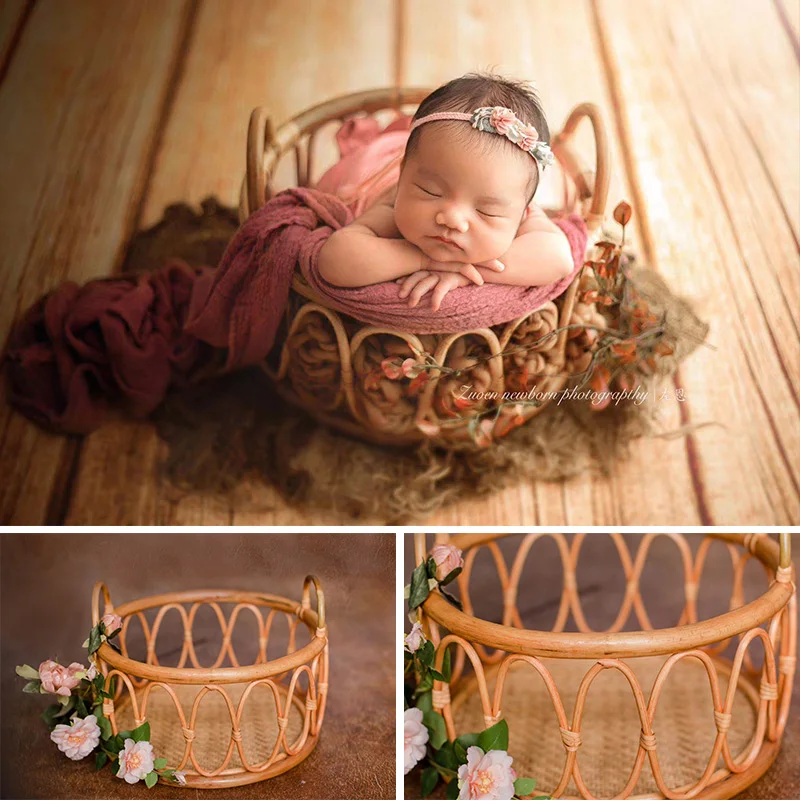 Newborn photography props basin frame container studio photography woven basket baby photography auxiliary props shooting