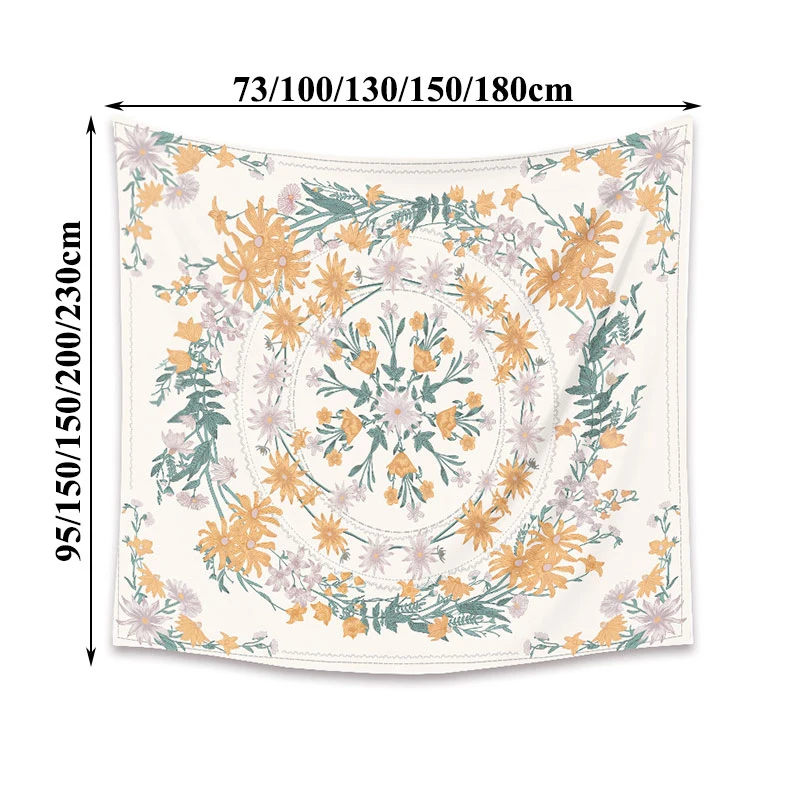 

Wall Hanging Tapestry Printed Blanket Hanging Decor Wall Hanging Flower Psychedelic Tapestry Indian Mandala Tapestry Fashion