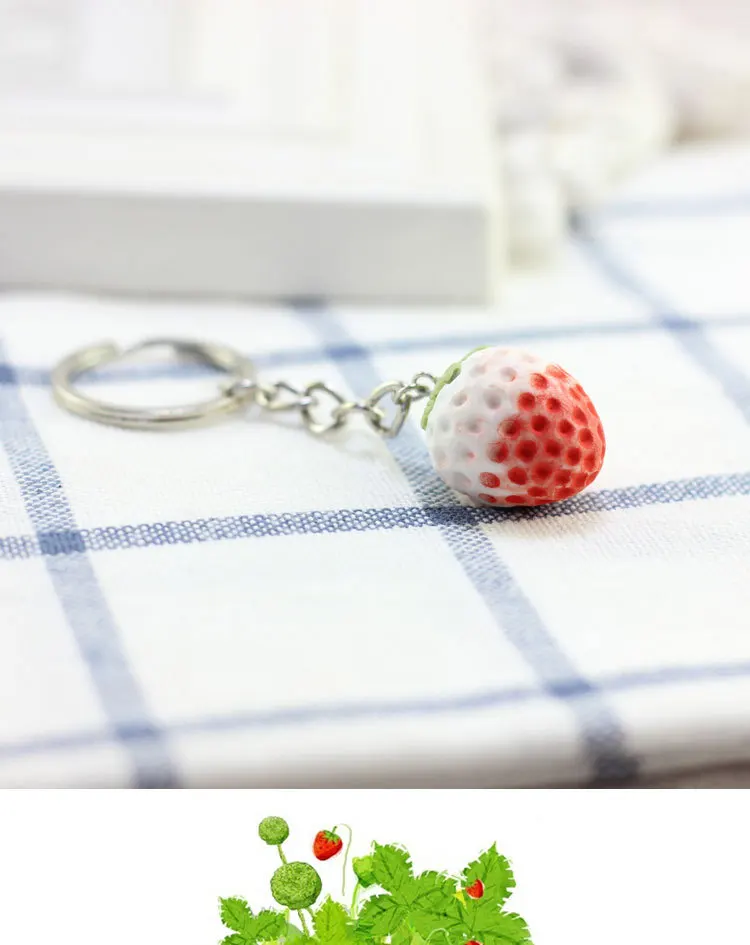 Розовый-красный-сердце клубника-брелок для женщин Девушка ювелирные изделия