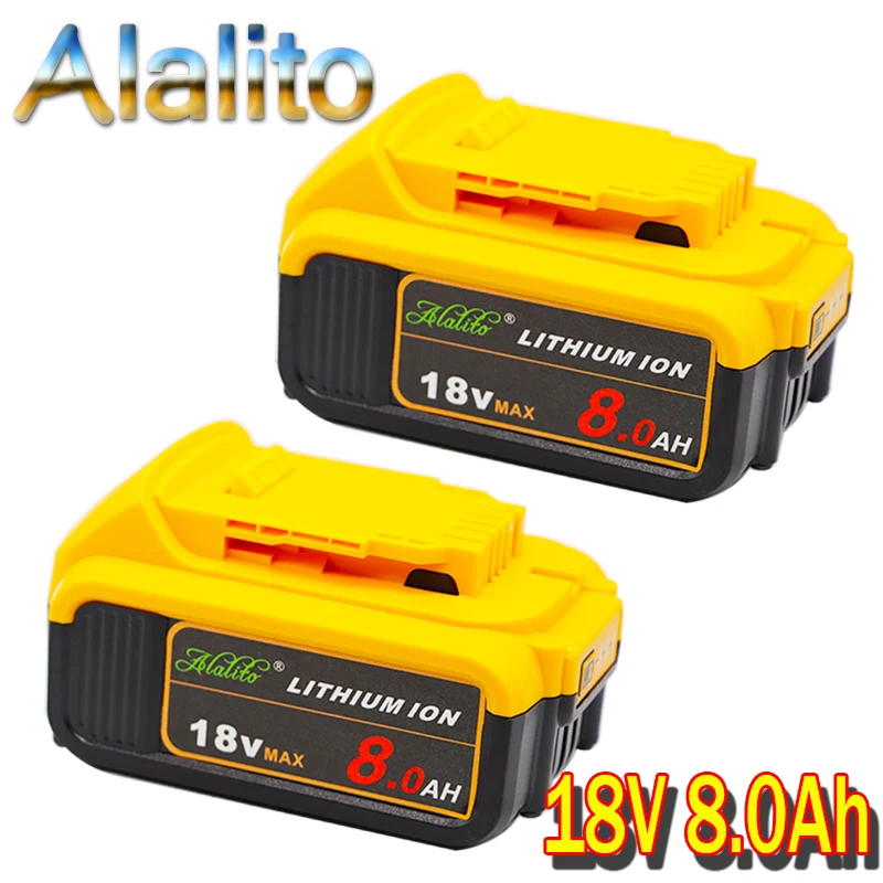 2 шт. сменный электроинструмент для аккумулятора DeWalt DCB184 DCB181 DCB182 DCB200 20V 8A 18 вольт в