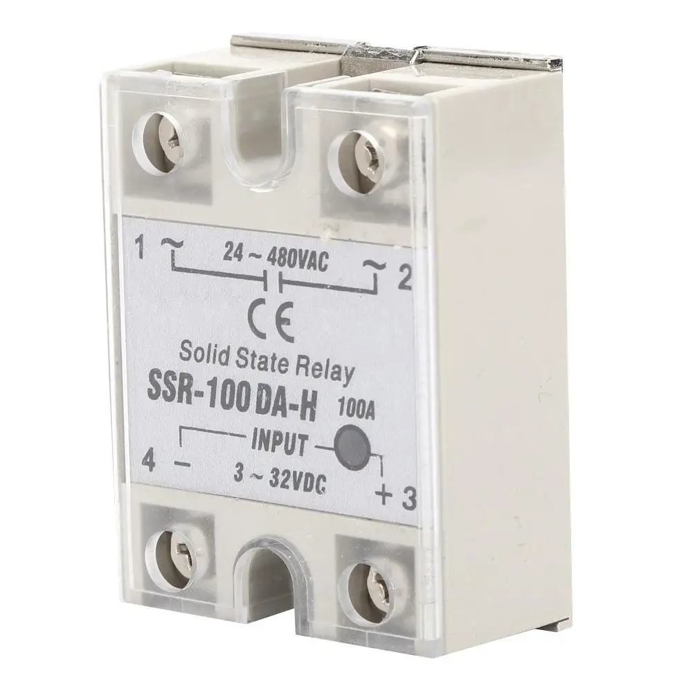 Solid State Relay DC-AC SSR with Non-Contact Switch High Quality 100A DA-H Heat Sink Base Plate Bolted Input 3-32V Thyristor |