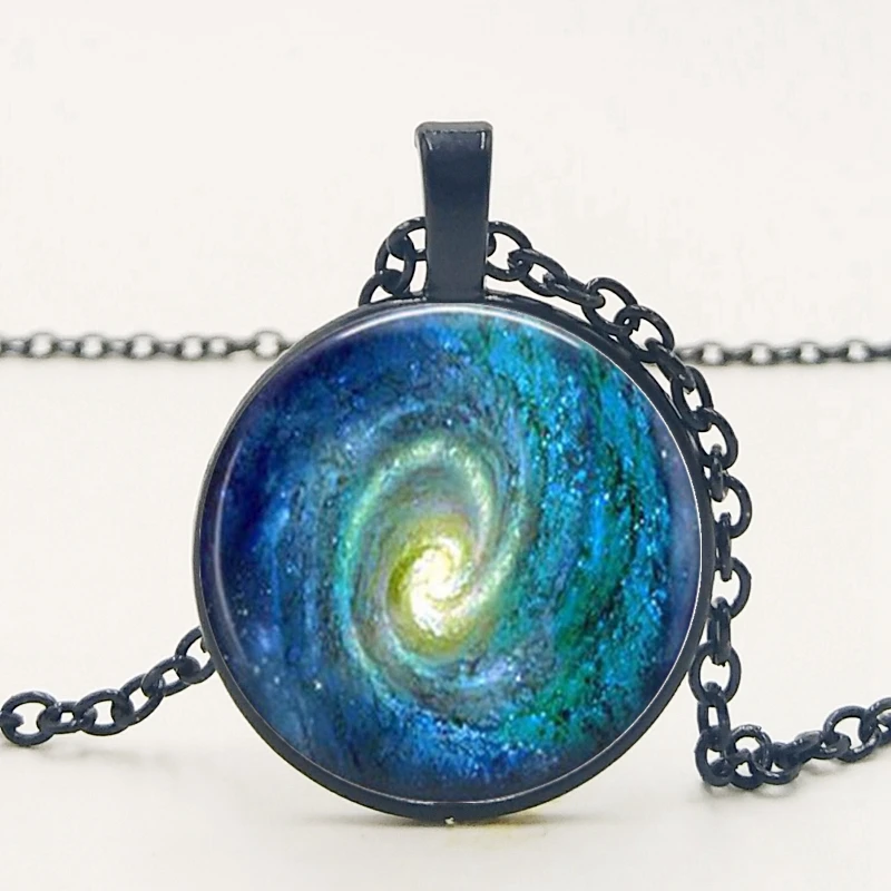 Ожерелье с космическим вихрем: модный бутик стеклянное художественное ювелирное