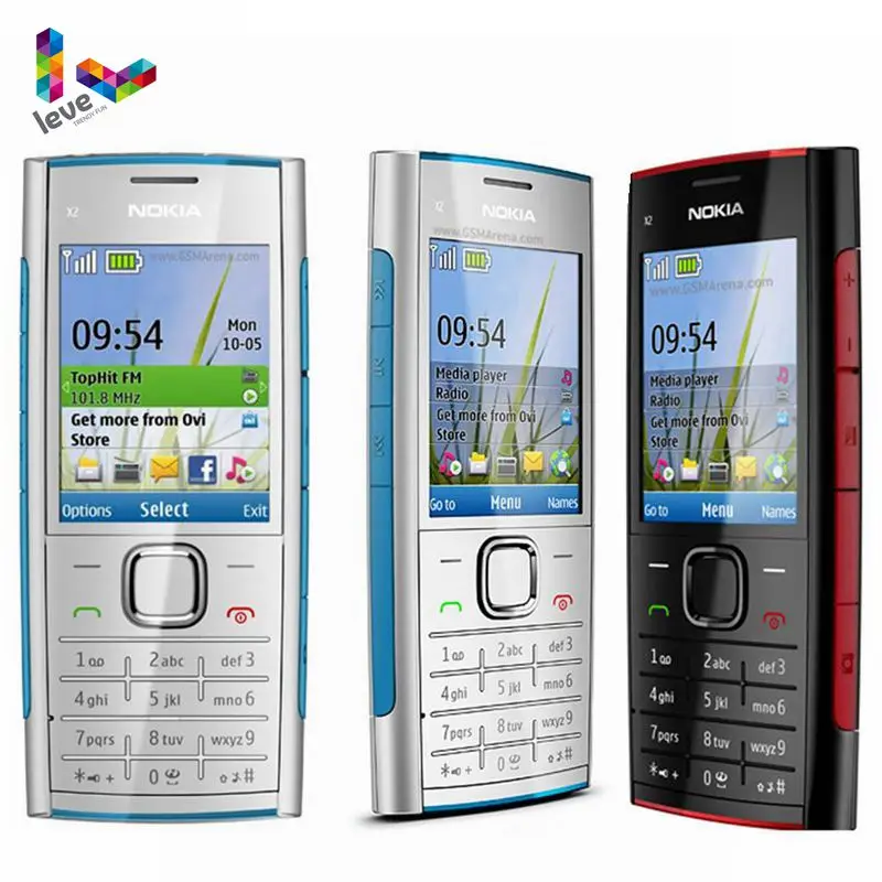 Nokia X2-00 Bluetooth FM MP3 MP4 плеер оригинальный X2 поддержка русской клавиатуры дешевый