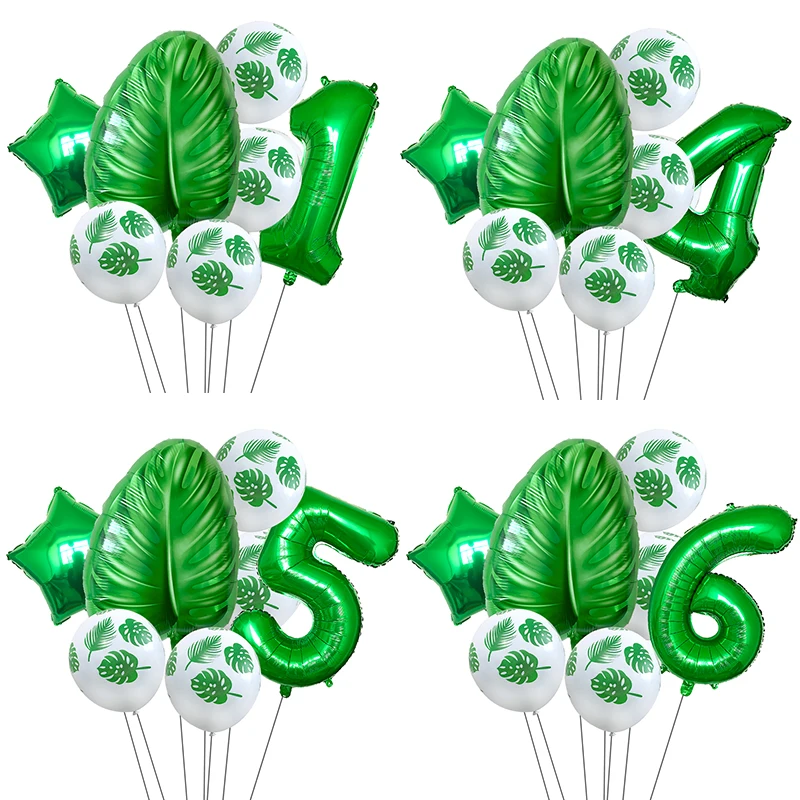 7 шт. латексные воздушные шары с листьями тропические вечерние зелеными